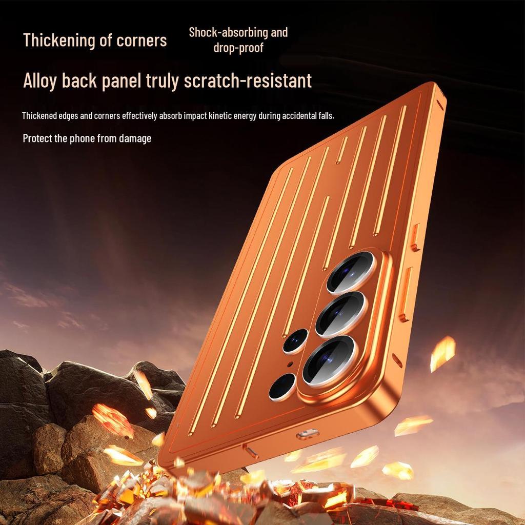 Aluminum Alloy Ultra-Minimalist Heat-Dissipating Protective Case for Samsung S26 Ultra - Drop-Proof Suitcase Design