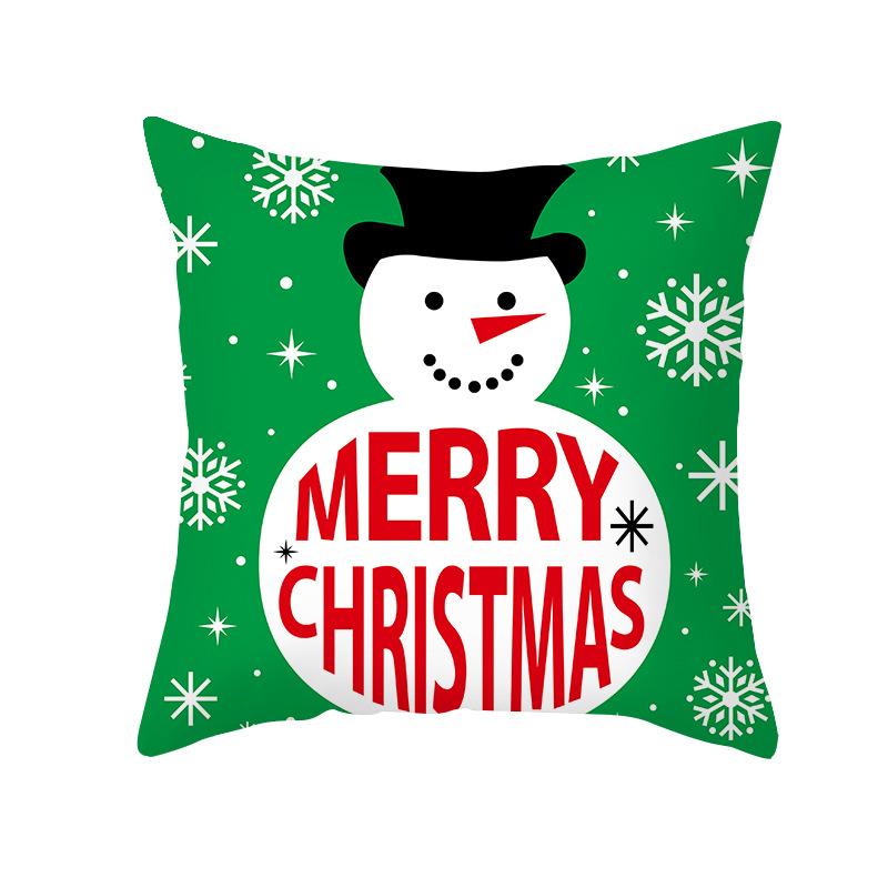 Home Products Christmas Cushion Cover Cartoon Letter Print Peach Skin Cushion Cover