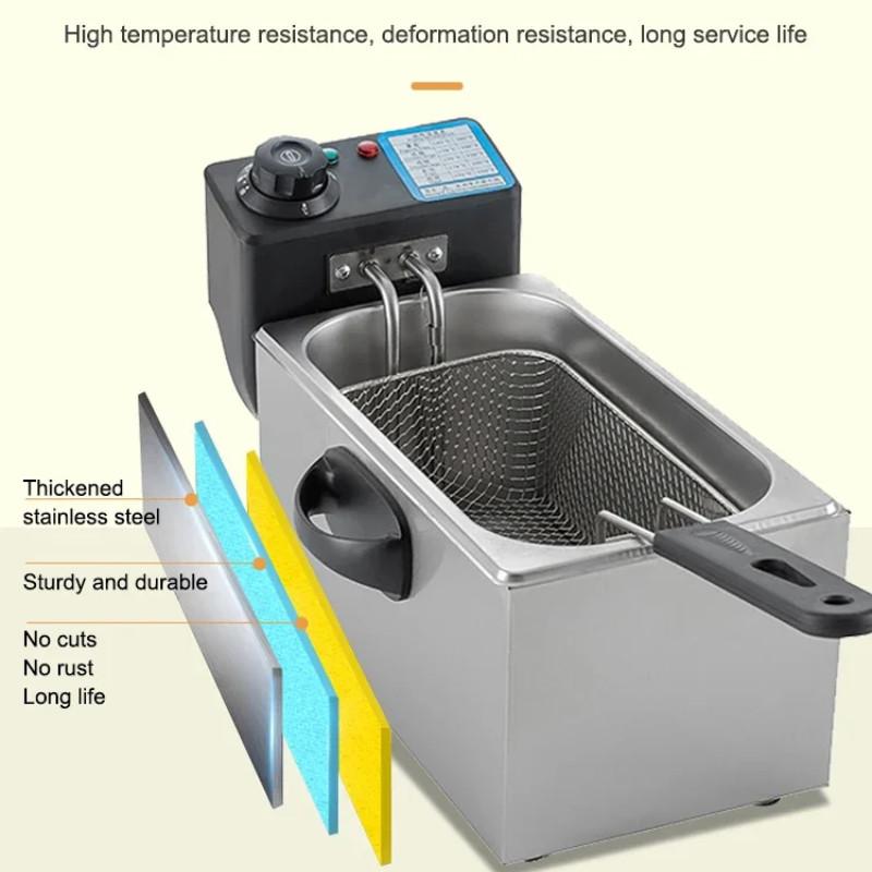 4L Electric Deep Fryers 2000W Adjustable Thermostat Fried Chicken Grill French Fries Frying Machine Kitchen Heating Cooker