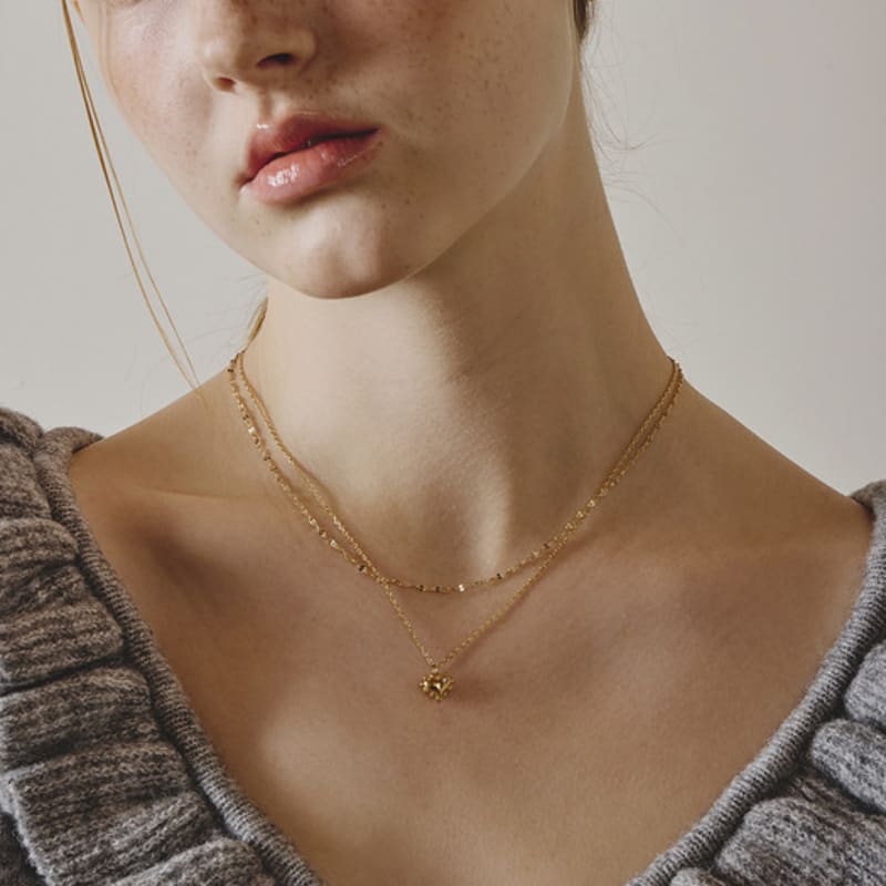 Eenie Beenie Girly Heart Two-line Necklace