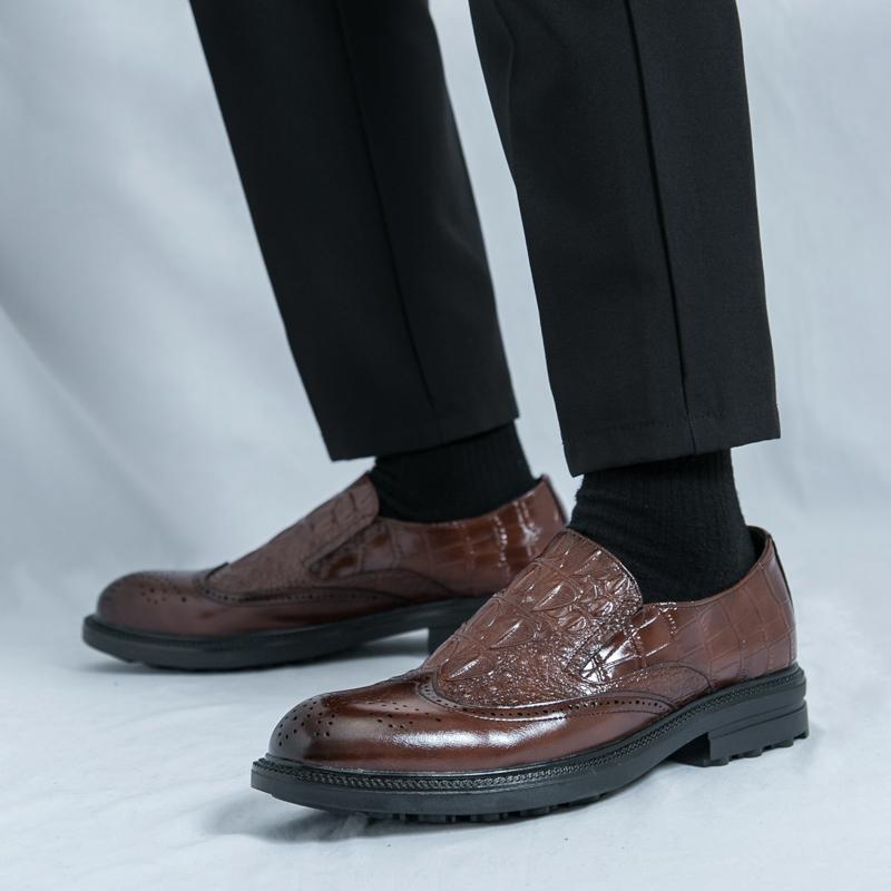 Modne Skórzane Buty Męskie Casualowe Mokasyny Luksusowy Design Wsuwane Męskie Buty Wizytowe Styl Rekreacyjny Duży Rozmiar Dobra Podeszwa Odporna na Ścieranie