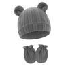 Knitted Bear Ear Earflap Hat Ear Protection Baby Hat Glove Set Fashion Children's Winter Hat  Girls