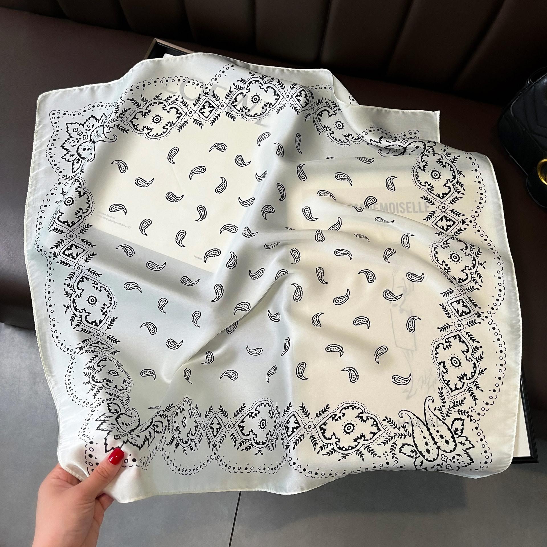 SpringSummer Fashion Neck Scarf Outdoor Decoration Wraps For Women  70*70Cm Cashew Graphic Print Imitation Silk Square Scarf