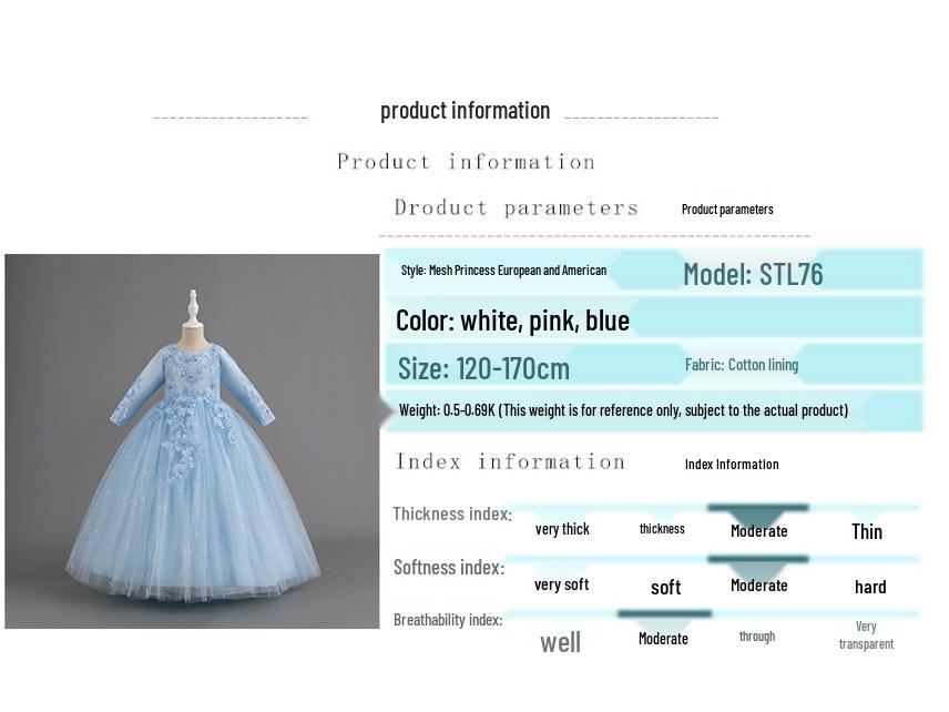 Girls' Spring Mesh Princess Dresses - Puffy Skirts & Formal Wedding Attire for Small To Medium Children