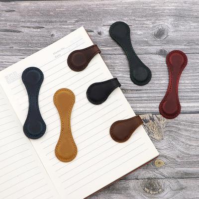 Leather Magnetic Bookmarks Vintage Motivational Strong Adsorption Text Book Marker Clip Book Lover