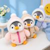 Cute Penguin Plush Toy Kawaii Stuffed Animal Soft Fluffy Penguin Doll Wearing Clothes Hats Stuffed Animal Pillow Birthday Gifts