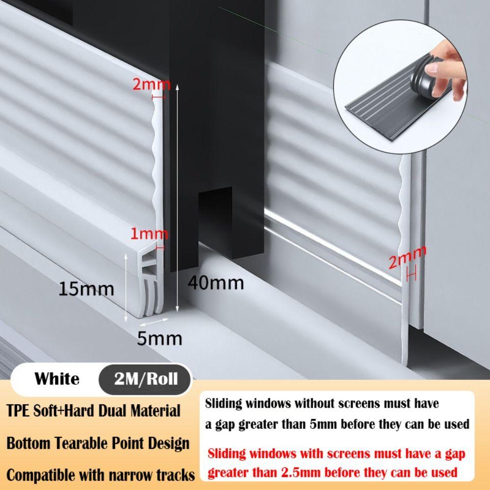 2/4M Windproof Sliding Window Sealing Strip Insectproof Gap Filling Weather Stripping  Household