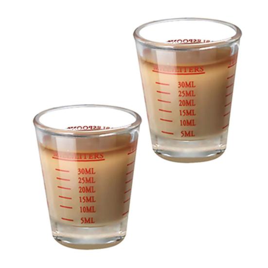 Shot Glass Measuring Cups Espresso Jigger with Scale Heavy Glass Cups for Kitchen Bar Accessories Baking Cooking
