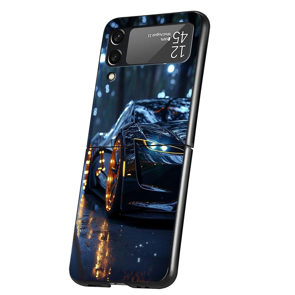 Cool Male Men Sports Cars Cover Phone Case For Samsung Galaxy Z Flip 7 6 5 4 3 5G Flip7 Flip6 Flip5 Flip4 Flip3 Black Fundas She