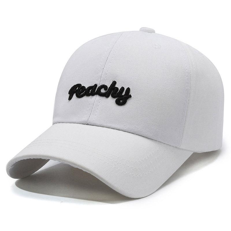 Sweet Peachy Letter Embroidery Baseball Hat For Women Korean Girl Peaked Cap Outdoor Soft Cotton Snapback Sun Visors Hat