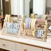 1pc Ladder Style Wooden Hair Accessory Display Rack 3/4 Layers Hair Rope Gripper Bracelet Fashion Accessory Sorting Rack