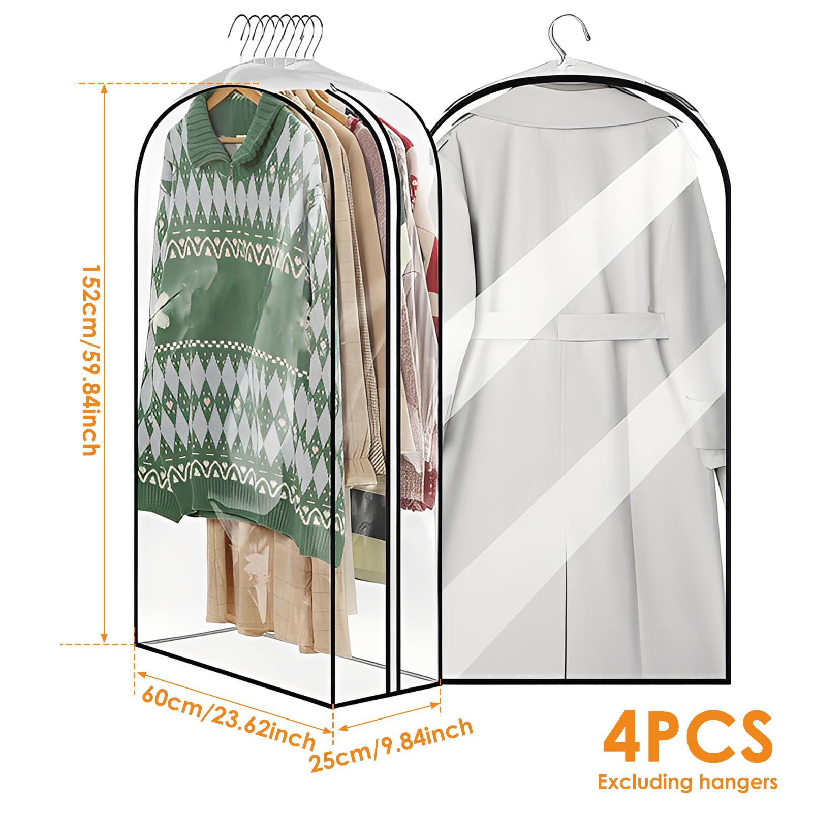 

4 шт. Чехол для одежды от пыли, сумка для одежды с боковой молнией, моющаяся сумка для одежды для свадебного платья, костюма, пальто, шкафа, гардероба
