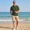 Men's Snake Pattern Stretchy Short Sleeve Shirt - Knitted Casual Tee, Slim Fit Pullover