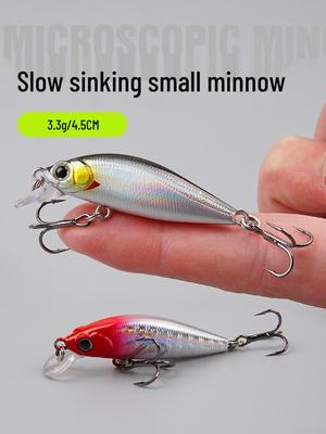 Silberner Micro Minnow: 3,3g Stiftköder, langsam sinkender Hardbait für weite Würfe