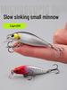 Silver Micro Minnow: 3.3g Pencil Lure, Slow-Sinking Hard Bait for Long Casts