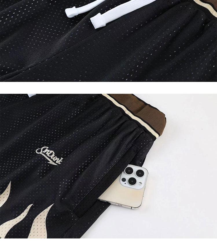 Unisex Sommer Retro Basketballshorts - Atmungsaktives Doppelschicht-Mesh, Knielang & Trendy