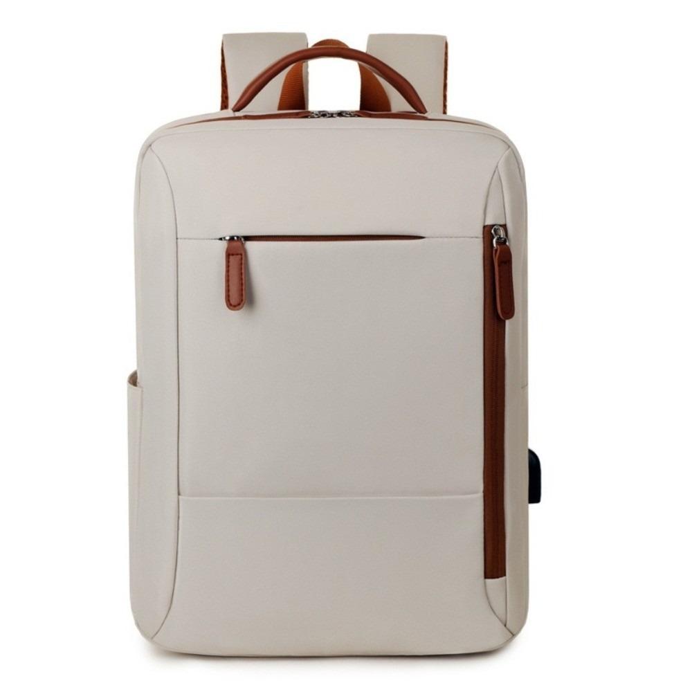 Wear-resistant Laptop Backpack Oxford Business Backpack Classic Student School Bag School бежевый