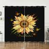 Curtain Sunflower Pattern Sunshade Digital Printing Blackout Curtain Punching