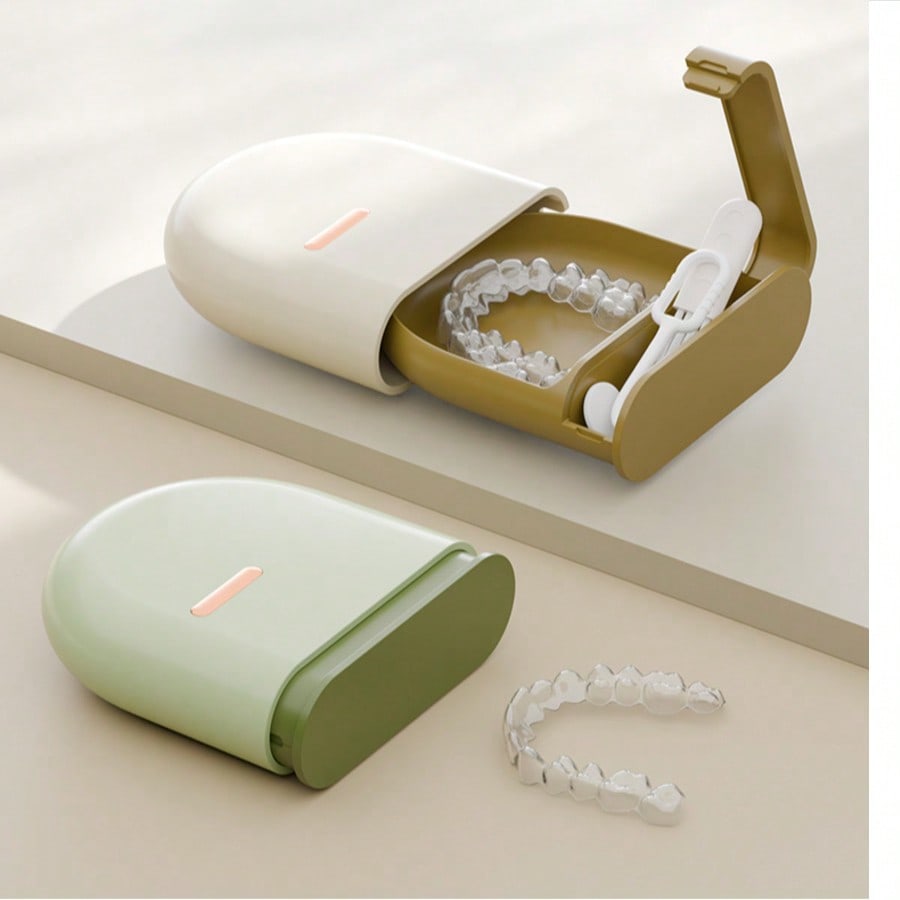 Portable Denture Storage Box, Adult Detachable Denture Retainer Case, Outdoor Portable Denture Storage Box