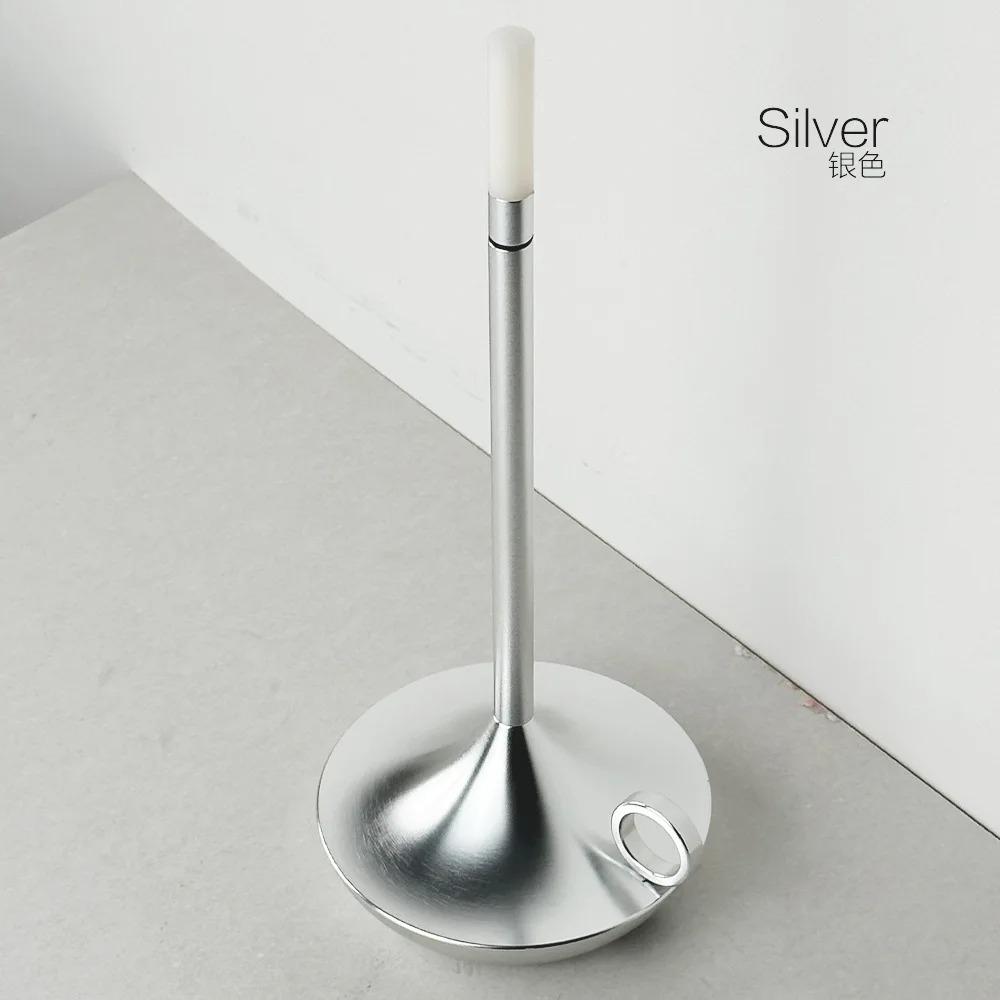 

Cmoonfall Led Nordic Cordless Rechargeable Candle Dining Table Lamp Decorations For Bedside Bedroom Living Room Night Lights серебряный