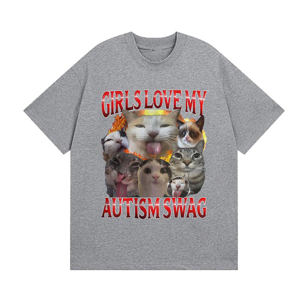 Funny Cute Cat Meme Graphic T-Shirt Men Women Casual Short Sleeve TShirt Fashion High Quality Cotton T Shirts Top