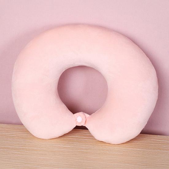 U Shaped Neck Pillow, Solid Color Travel Pillow, Breathable Neck Support Pillow, Portable Headrest for Travel Office Home Planes Trains Self-Driving