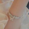 Hetian Jade & Silver Butterfly Bracelet - Exquisite Chinese Style Summer Accessory with Lucky Beads for Women