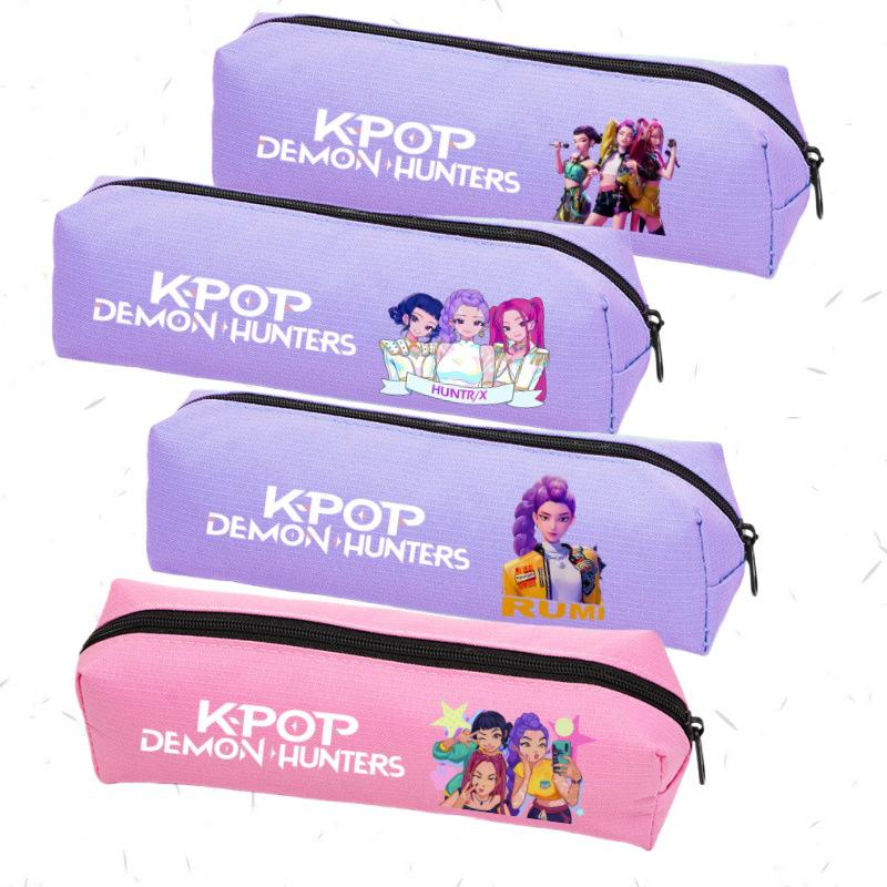 K-pop Demon Hunter Girl Group Cartoon Pencil Case - Oxford Cloth Stationery Bag for Primary Students