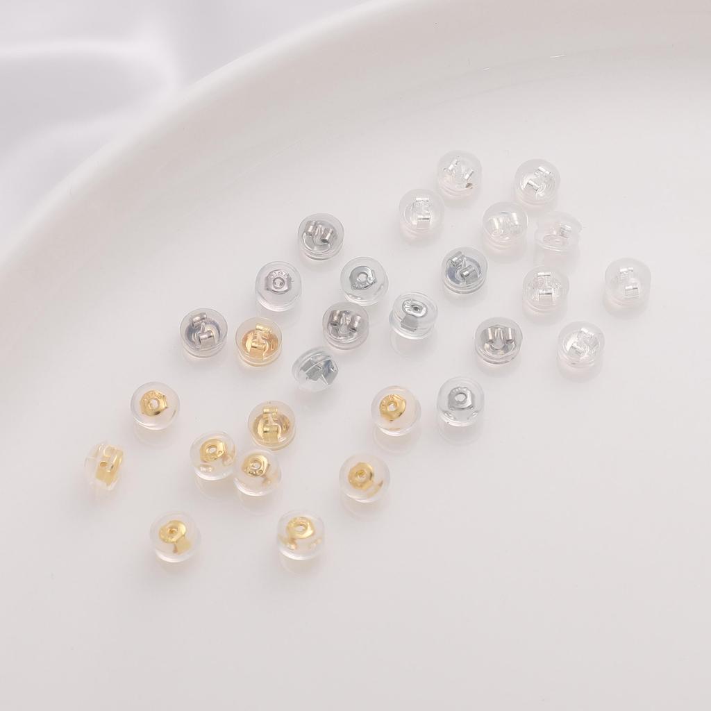 2pcs/bag Transparent Environment-Friendly Silicone Copper Earplugs For Ear Stud Accessories