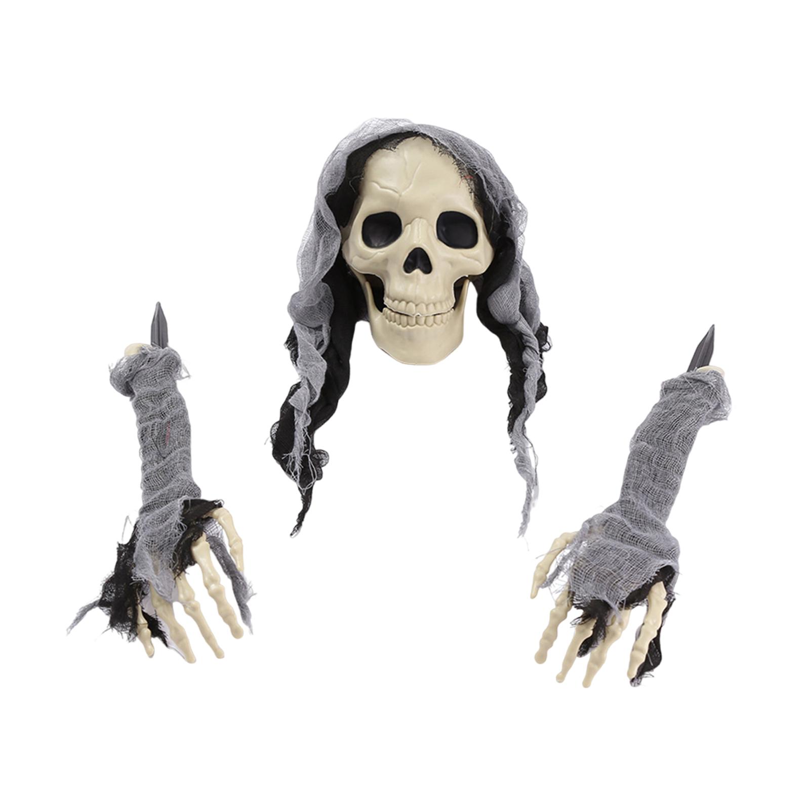 

Скелетные колья Хэллоуин украшения Патио кладбище сцена дом с привидениями газон украшение для клуба на открытом воздухе вечеринка садовый фестиваль серый