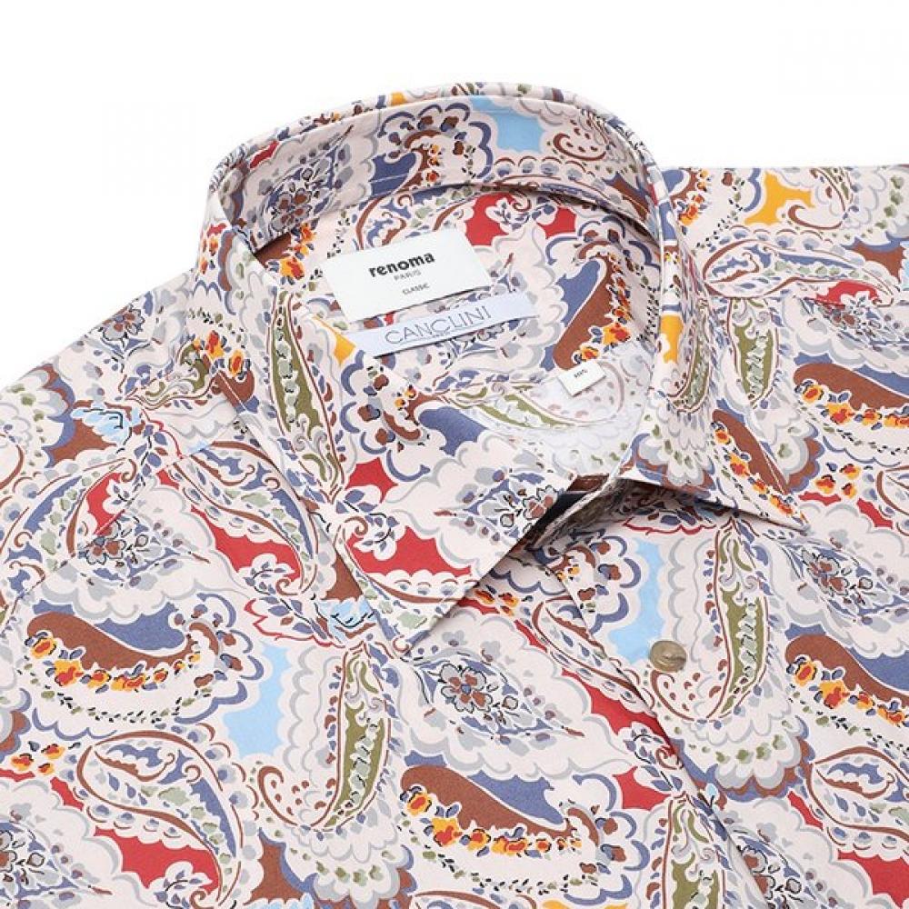 RENOMA Paisley Print Short Sleeve Classic Shirt [rousg1280 Bg]