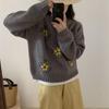 Autumn/Winter Yellow Floral 3D Embroidered Pullover Sweater - Women’s Lazy Style Knitwear