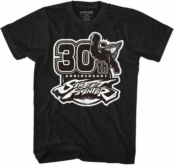 Street Fighter Capcom Video Game 30th Anniversary Black & White Men s T Shirt  Unisex T-Shirt L
