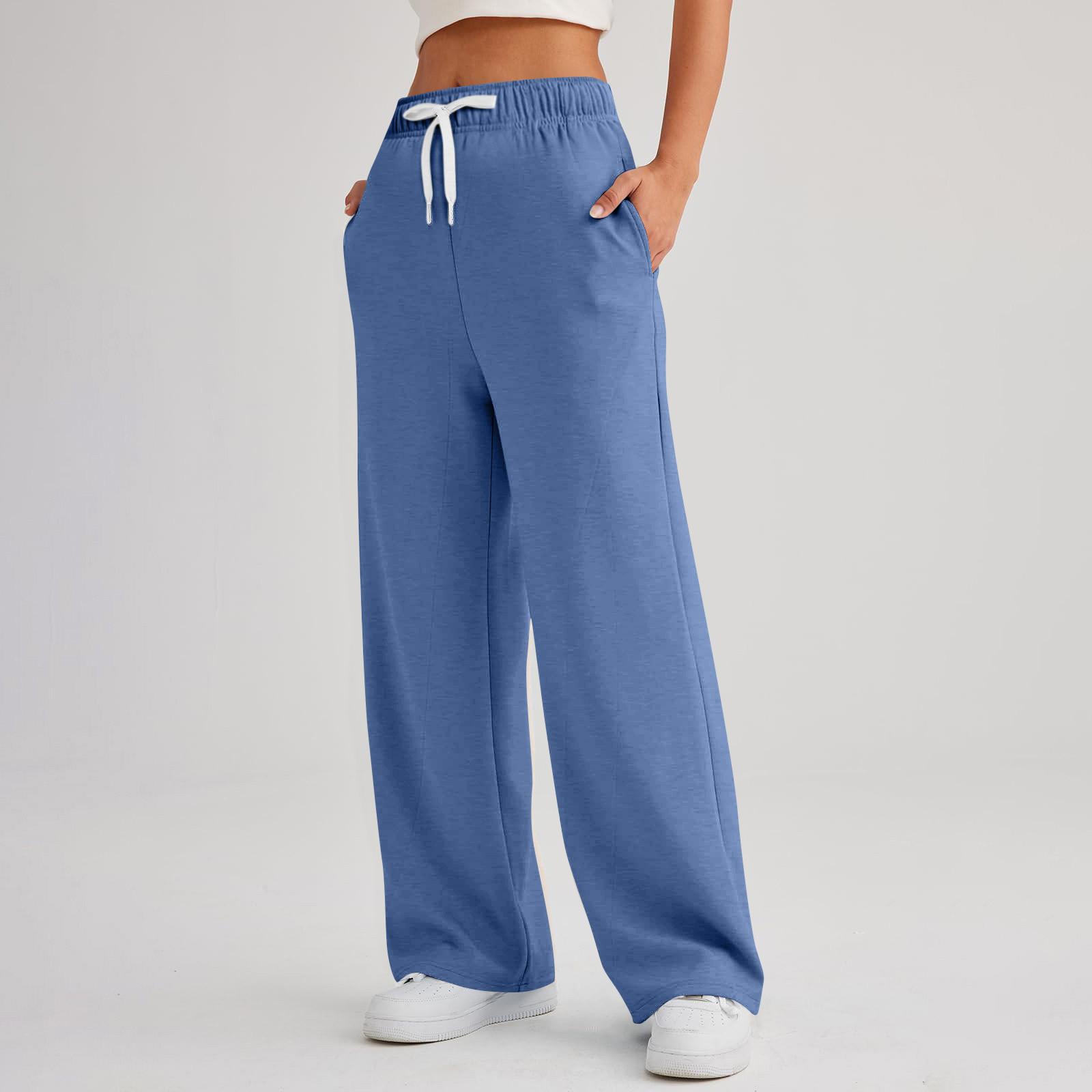 

Жіночі широкі спортивні штани з високою талією Вільні прямі штани Спортивні штани для бігу XL