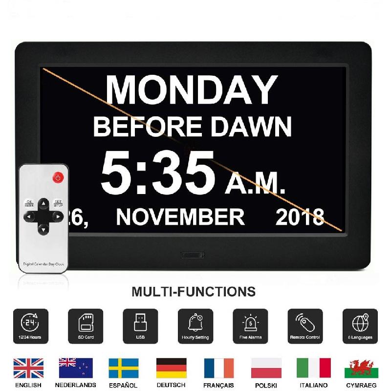 Adjustable Brightness Weather Clock Color Display Alarm Clock White 16MB 100-240V for Living Room