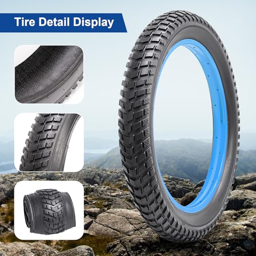 FengCan 20x3.0 Tire, 20x3.0 76-406 Tire and Tube, 32mm Schrader Valve, for 20-inch Fat Bikes and Mountain Bikes, 3.0-inch Section Width (BQ020)