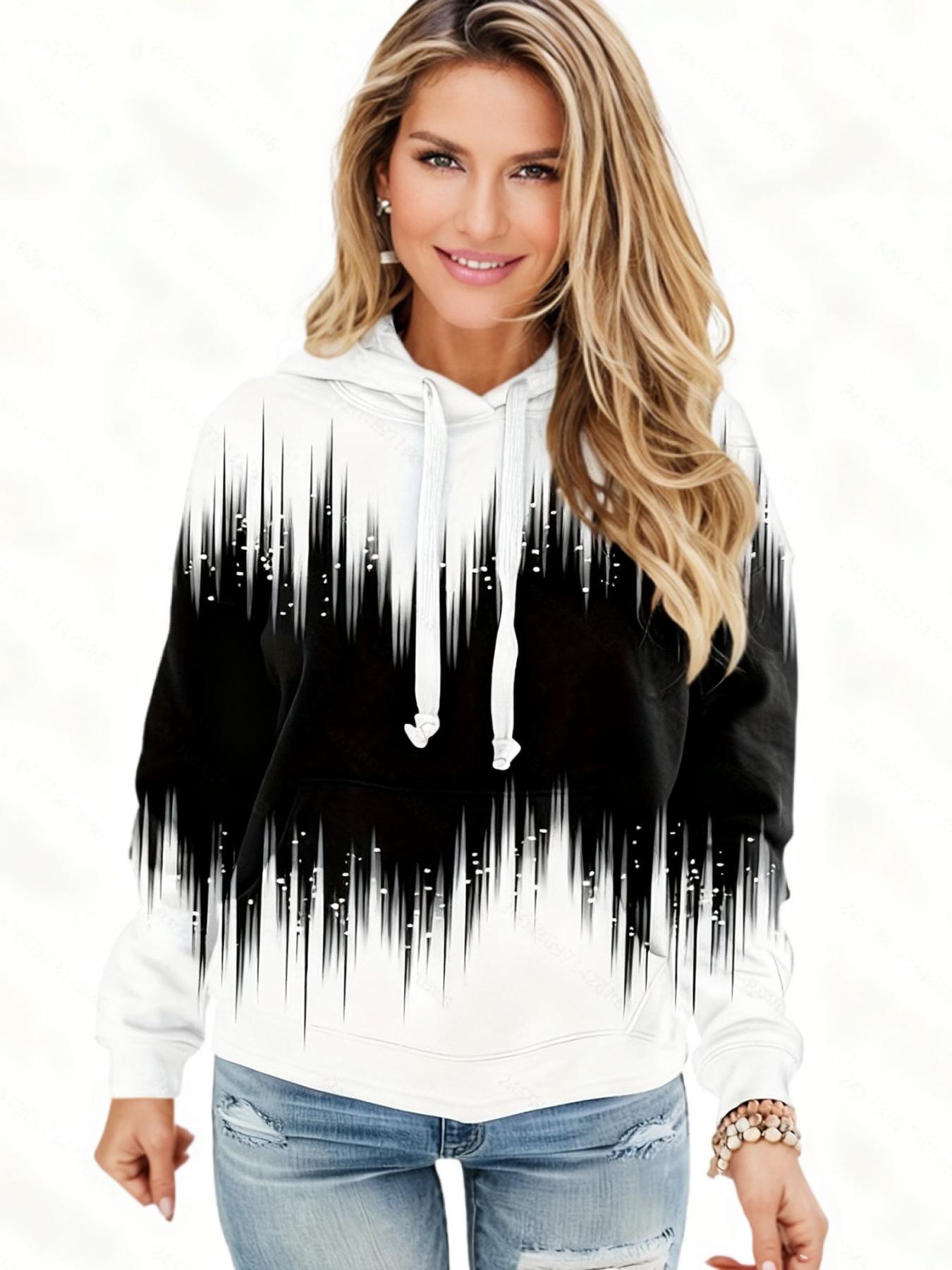 

Женское высококлассное свободное худи в американском стиле кэжуал Medium белый