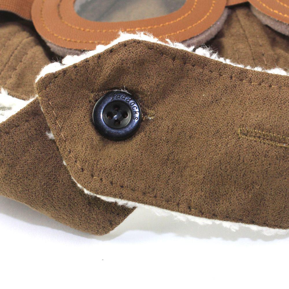 Korean Unisex Kids' Pilot Hat: Large Brim, Knitted, Velvet-Warm, Ear Protection