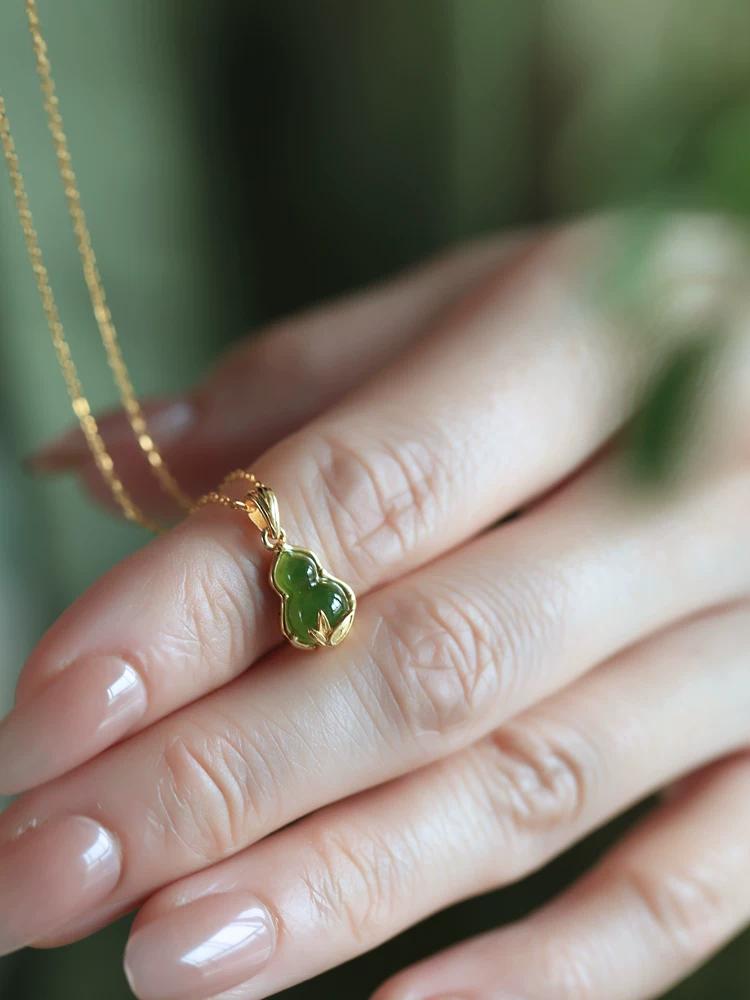 925 silver national style Fulu gourd bamboo pendant female new Chinese style retro niche design lucky collarbone chain versatile