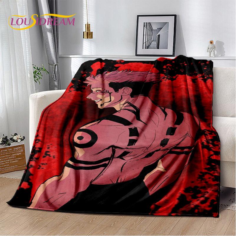 Jujutsu Kaisen Anime Cartoon Soft Plush Blanket,Flannel Blanket Throw Blanket for Living Room Bedroom Bed Sofa Picnic Cover Kids
