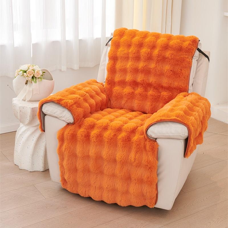 

1-местный утолщенный плюшевый чехол для дивана-реклайнера с изображением кролика, нескользящий чехол для кресла, мягкий одноместный чехол для дивана, коврик для дивана-реклайнера 1 Seat