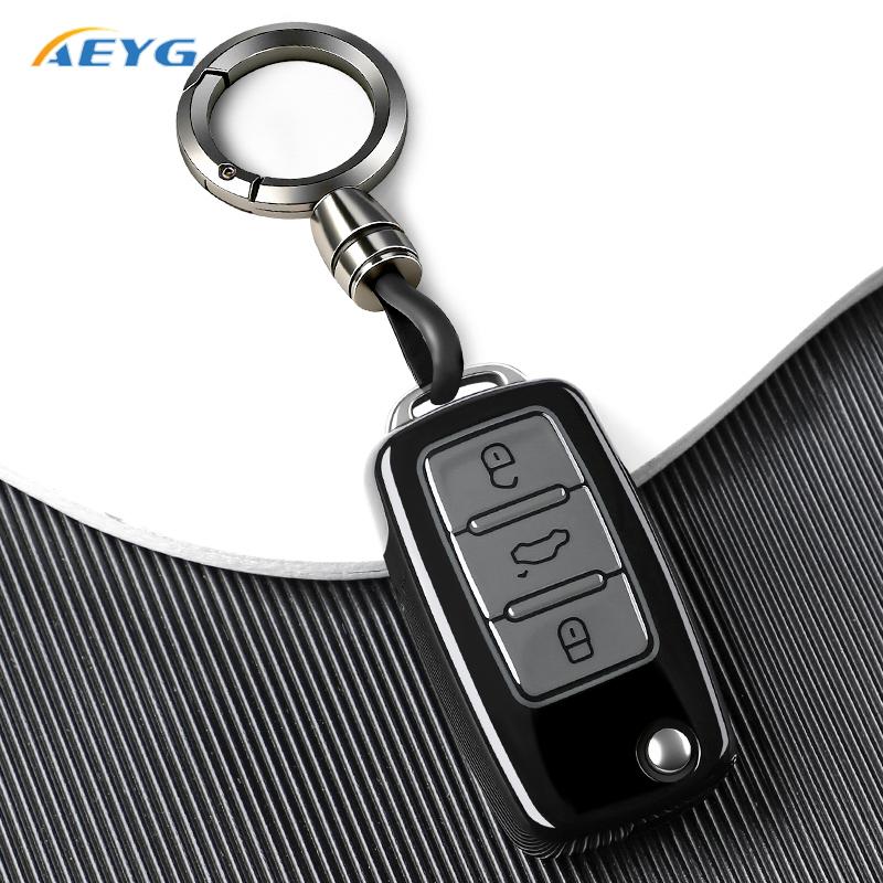 Key Case Cover Holder Fob Keychain For Vw Volkswagen Polo Tiguan Passat B5 B6 B7 Golf 4 5 6 Mk6 Jetta Lavida For Skoda Octavia