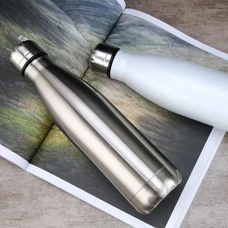 500/1000ml Stainless Steel Water Bottle Portable BPA free Drinking Gym Sports Cycling Drinkware Kids School Gifts