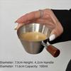 Nieuwe 100ML Italiaanse Espresso Maatbeker Houten Handvat met Schaal Kleine Melkbekers Roestvrij Staal Vloeibare Doseer Tool