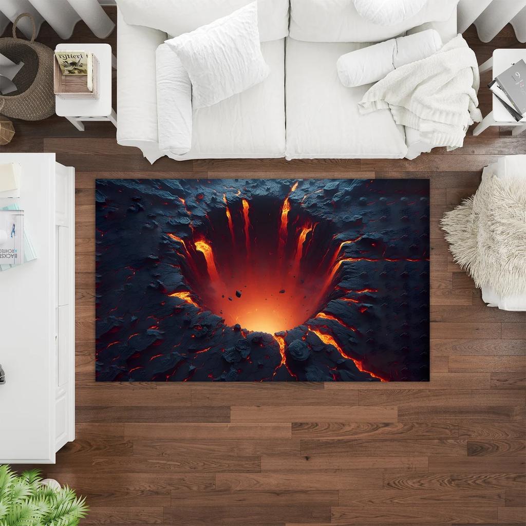 3D Tiefloch Teppich Optische Illusion Teppich Rutschfest Maschinenwaschbarer Teppich Schlafzimmer Wohnzimmer Badezimmer Studentenwohnheime Fußmatte
