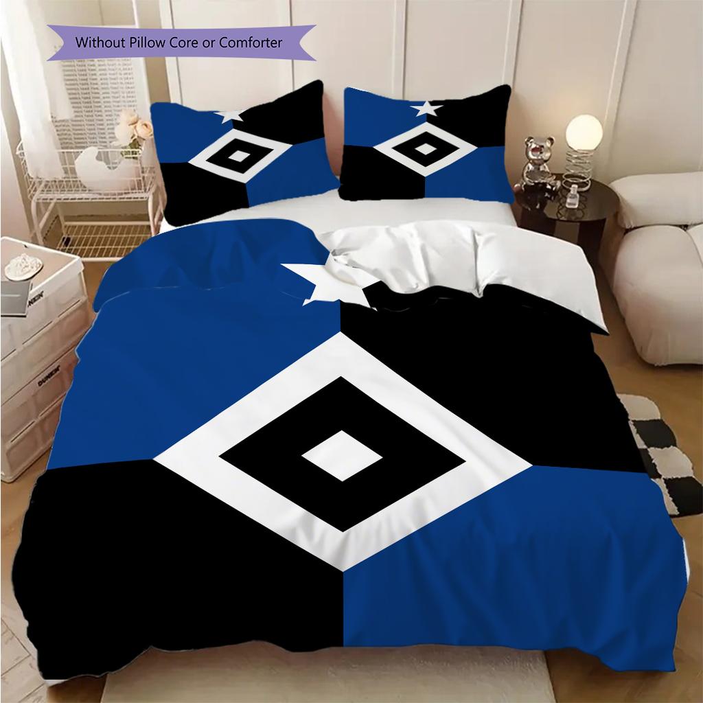 Set Copripiumino Trapuntato con Motivo Hamburger SV Federa Decorazione per la Casa Regalo di Compleanno (1 * copripiumino + 2 * federa, senza nucleo)