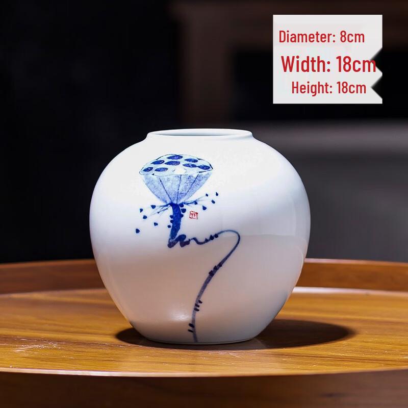 Винтажный набор сине-белых керамических ваз, расписанных вручную