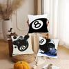 Black Ball 8 Cushion Cover Silky Short Plush Double-Sided Printed Pillow Case For Sofa All Seasons Home Decor Gift