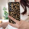 Leopardenmuster Handyhülle Für Samsung S26 Ultra S25 Edge S24 S23 Plus S22 S21 FE A15 A16 A17 A35 A36 A54 A55 A56 A57 5G Lederstruktur Weiche Hülle