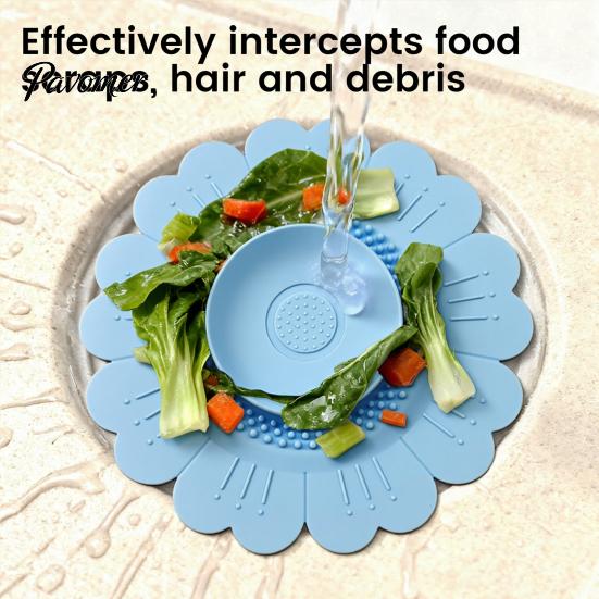 Bionic Sunflower Strainer Silicone Floor Drain Mat, Petal Design Anti-Clog Sink Anti Odor Filter Hair Filter, Odor-Proof Drainage Protector